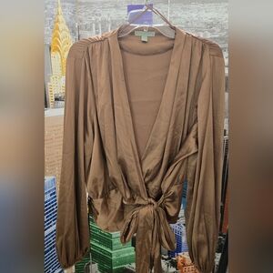 RYEGRASS- Bronze Wrap Top Long- Sleeved